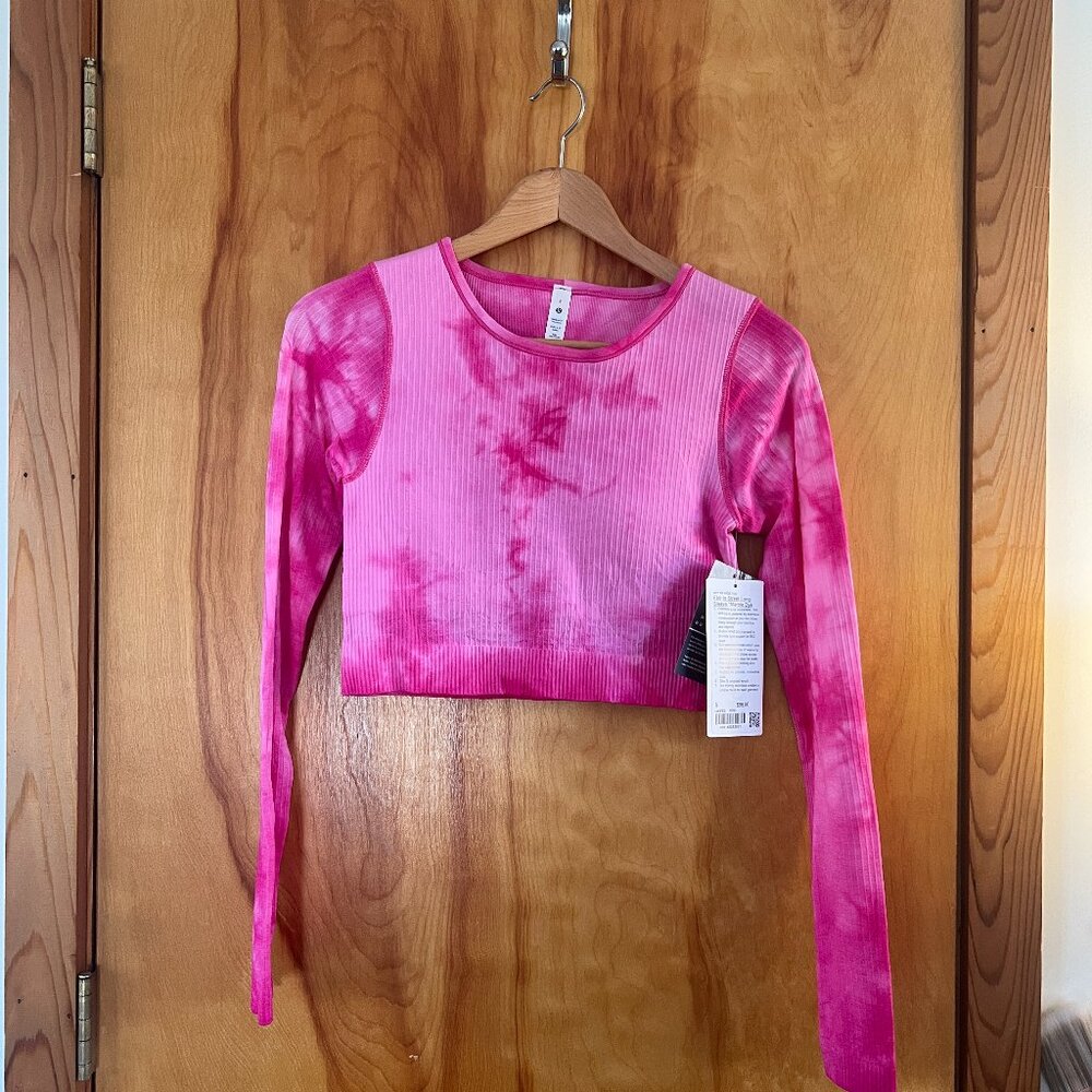 lululemon athletica Pink Tie-Dye Long Sleeve Top